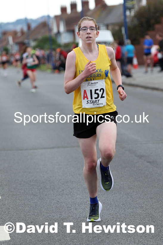 Womens under-17s 2021 Northern 6 and 4 Stage and Young Athletes Road Relays, Redcar. Photo: David T. Hewitson/Sports for All Pics